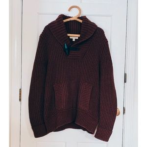 Burberry | Burgundy Red Toggle Closure Sweater